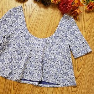 Better Be Blue White Parachute Crop Top